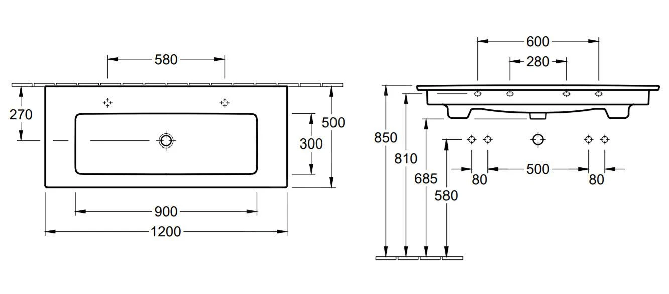 Villeroy & Boch Venticello - Lavabo De Mueble 1200x500 Mm, Con Rebosadero, 2 Orificios Para El Grifo, Blanco Alpino 4104CK01 4 Villeroy & Boch Venticello - Lavabo De Mueble 1200x500 Mm, Con Rebosadero, 2 Orificios Para El Grifo, Blanco Alpino 4104CK01 - Imagen 2