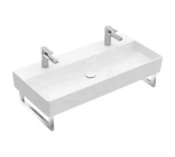 Villeroy & Boch Memento 2.0 - Lavabo Doble 1000x470 Mm, Con Rebosadero, 2 Orificios Para El Grifo, Blanco Alpino 4A22A401 -Baño Suministros Tienda c4c5443063f2188dbb40855d 1