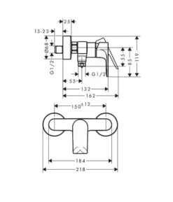 Hansgrohe Rebris E - Grifo De Ducha, Cromo 72650000 -Baño Suministros Tienda c75836a712a3f86081db4b06