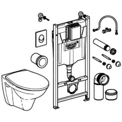 Grohe Solido - Conjunto De WC Suspendido + Inodoro Y Asiento Softclose , Pulsador De Descarga Skate Air, Color Blanco 39117000 -Baño Suministros Tienda cc2f2c0eb3e53fb15ae01bbc