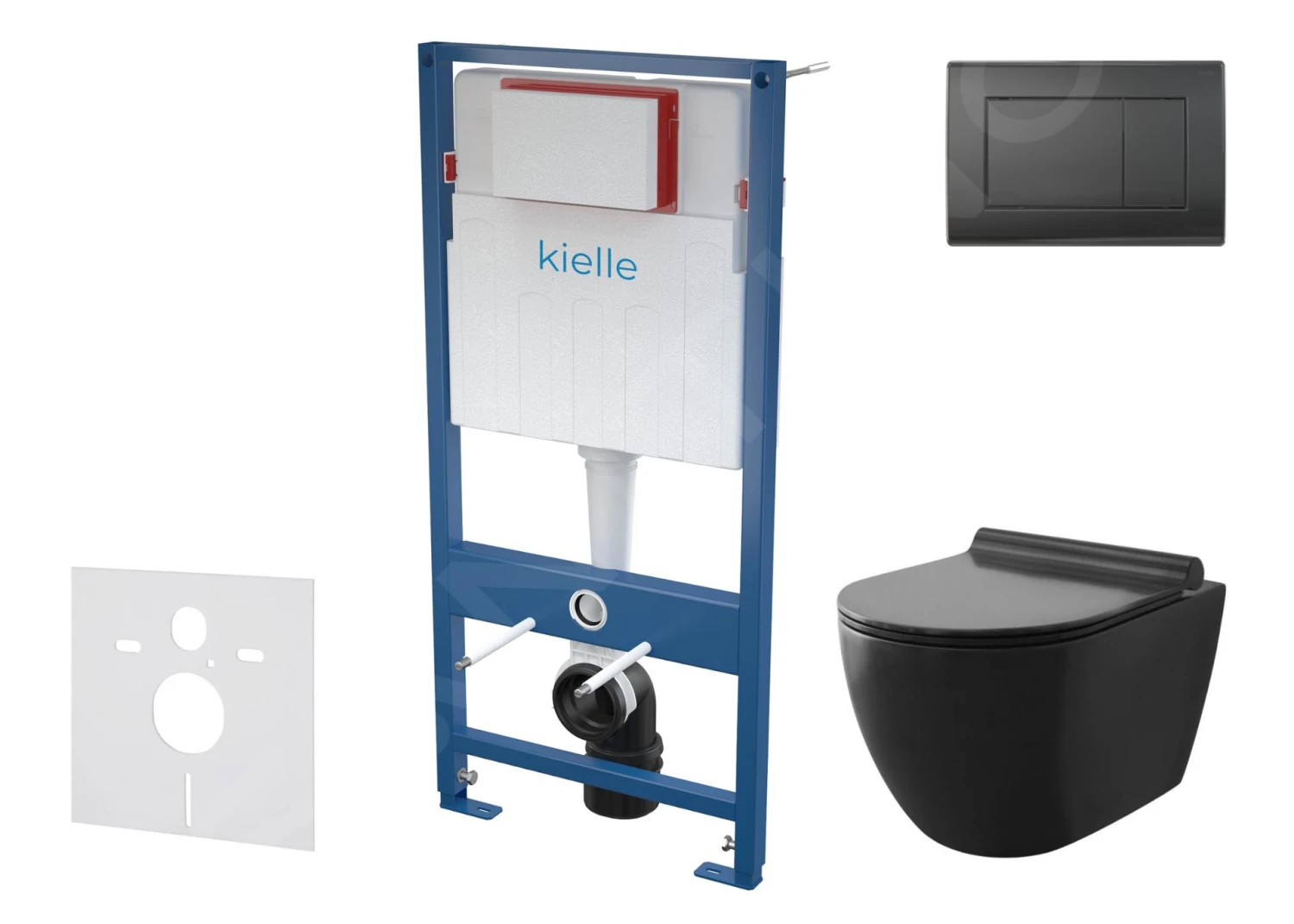 Kielle Genesis - Conjunto De Módulo De Instalación Empotrado, Inodoro Gaia, Asiento Softclose Y Pulsador De Descarga Gemini III, Negro Mate 30505SS12 3 Kielle Genesis - Conjunto De Módulo De Instalación Empotrado, Inodoro Gaia, Asiento Softclose Y Pulsador De Descarga Gemini III, Negro Mate 30505SS12