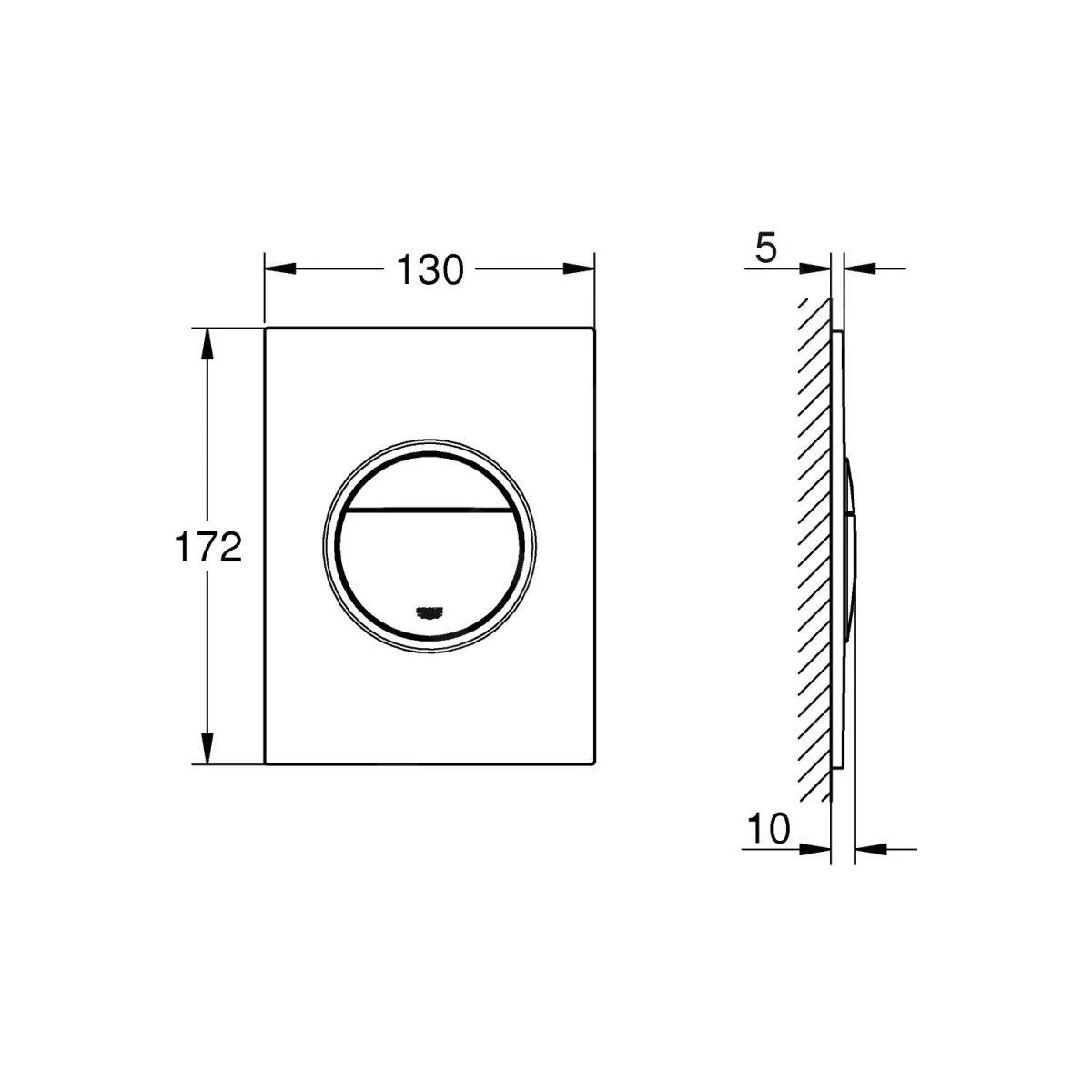 Grohe Nova Cosmopolitan S - Pulsador De WC, Cromo 37601000 4 Grohe Nova Cosmopolitan S - Pulsador De WC, Cromo 37601000 - Imagen 2