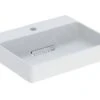 Geberit ONE - Lavabo Sobre Encimera 50x41x14 Cm, Rebosadero Oculto, Orificio Para Grifo, Desagüe Horizontal, Blanco Mate 505.026.00.1