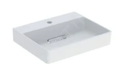 Geberit ONE - Lavabo Sobre Encimera 50x41x14 Cm, Rebosadero Oculto, Orificio Para Grifo, Desagüe Horizontal, Blanco Mate 505.026.00.1