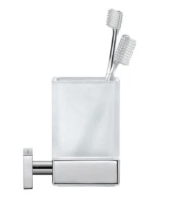 Duravit Karree - Vaso Para Cepillo Y Pasta De Dientes Con Soporte, Cromo/vidrio Opalino 0099511000 -Baño Suministros Tienda d4db8df8f71a761f7df7ccd8