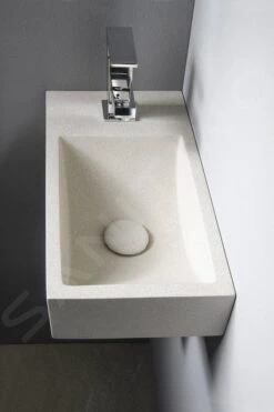 Sapho Small - Lavamanos Crest, 400x220 Mm, Con 1 Orificio Para Grifo A La Izquierda, Nanofibras, Arenisca Blanca AR410 -Baño Suministros Tienda db8ab2cdb6f77c9f3c864450