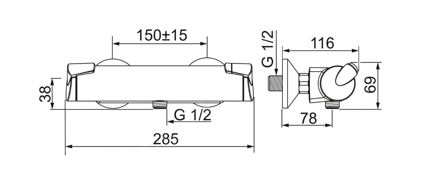 Hansa Fit - Grifo Termostático De Ducha, Cromo 65140101 4 Hansa Fit - Grifo Termostático De Ducha, Cromo 65140101 - Imagen 2