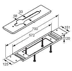 Kludi Accesorios - Placa De Montaje Para Grifo De Bañera De 3 Orificios 7614946-00 4 Kludi Accesorios - Placa De Montaje Para Grifo De Bañera De 3 Orificios 7614946-00 - Imagen 2
