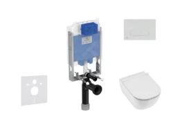 Ideal Standard ProSys - Conjunto De Módulo De Instalación Empotrado, Inodoro Y Asiento Mio, Pulsador Oleas M1, Rimless, SlowClose, Antibak, Cromo ProSys80M SP144