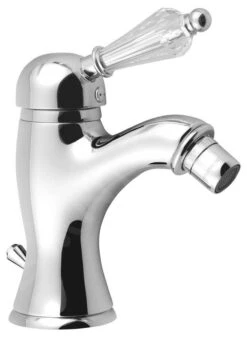 Sapho Kirké - Grifo De Bidé Crystal, Con Desagüe, Cromo KI03KC