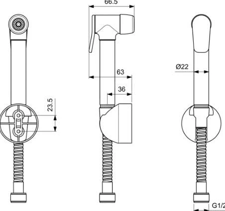 Ideal Standard Accesorios - Ducha De Bidé, Cromo B0011AA 4 Ideal Standard Accesorios - Ducha De Bidé, Cromo B0011AA - Imagen 2