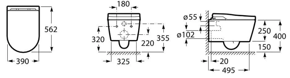 Roca Inspira - Bidé Electrónico In-Wash Con Cerámica, Rimless, SlowClose, Blanco A803060001 4 Roca Inspira - Bidé Electrónico In-Wash Con Cerámica, Rimless, SlowClose, Blanco A803060001 - Imagen 2