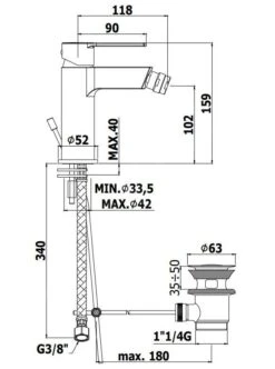 Paffoni Ringo - Grifo De Bidé Con Desagüe 1 1/4, Negro Mate RIN135NO -Baño Suministros Tienda ed426e9feb4922a3f7e1e69d