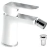 Novaservis Nobless Tina - Grifo De Bidé, Con Desagüe, Blanco/cromo 38011,1