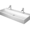 Duravit Vero Air - Lavabo Doble Para Mueble 1200x470 Mm, Sin Rebosadero, Con Orificios Para Grifo, WonderGliss, Blanco 23501200721 -Baño Suministros Tienda f65d1000852a6a436dab95b9