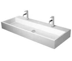 Duravit Vero Air - Lavabo Doble Para Mueble 1200x470 Mm, Sin Rebosadero, Con Orificios Para Grifo, WonderGliss, Blanco 23501200721