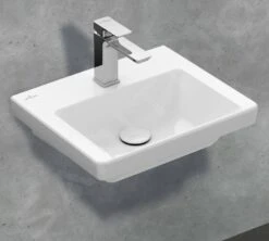 Villeroy & Boch Subway 3.0 - Lavamanos 450x370 Mm, Sin Rebosadero, Orificio Para Grifería, CeramicPlus, Stone White 437046RW -Baño Suministros Tienda f7444c58a0ff9700b7ffb5c6