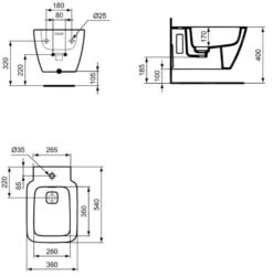 Ideal Standard Strada II - Bidé Suspendido Con Rebosadero, Con Ideal Plus, Blanco T2971MA -Baño Suministros Tienda f9b4f2c4a5d18f3c9bb4a0b6