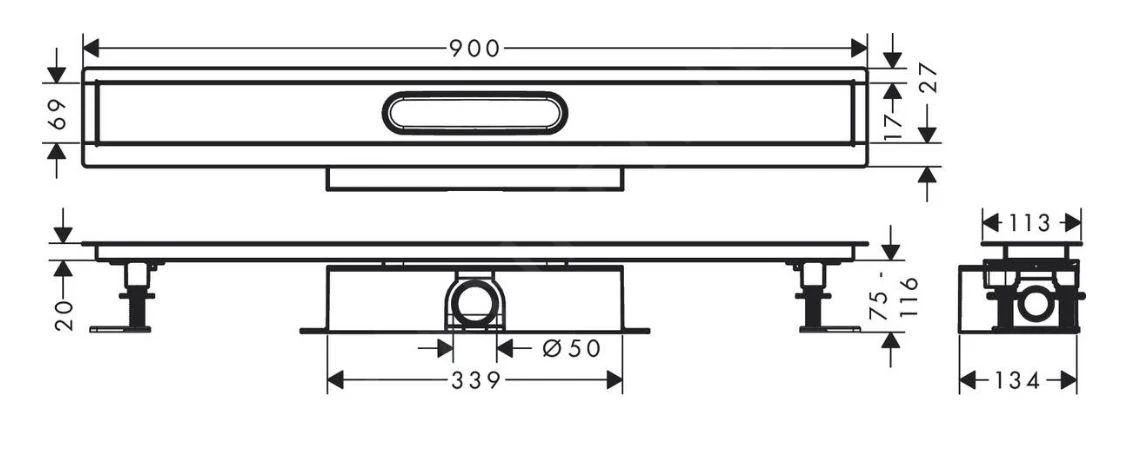 Hansgrohe UBox Universal - Kit Completo De Canaleta De Ducha Lineal 900, Para Instalación Estándar, Acero Inoxidable 56025180 4 Hansgrohe UBox Universal - Kit Completo De Canaleta De Ducha Lineal 900, Para Instalación Estándar, Acero Inoxidable 56025180 - Imagen 2